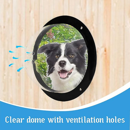 2 Pack Dog Fence Window with Air Holes Clear Pet Bubble View Dome Door Peek Small Round Window for Doggie/Cat/Horse Outside Playground Garden Diameter 12.44 Inch Deep 4.92 Inch