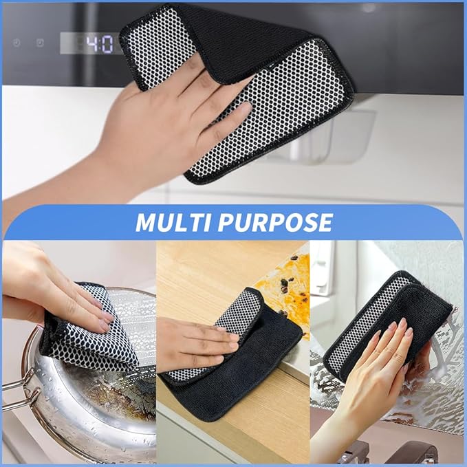 KinHwa Kitchen Washcloths for Dishes Absorbent Microfiber Dish Cloths Quick Dry