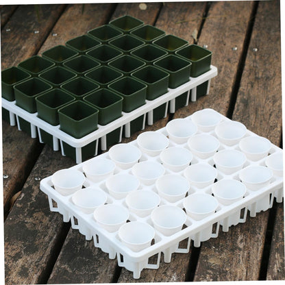 TOYANDONA 6Pcs Square Nursery Pot Holders for Vegetable Germination Durable Planting Tray Racks Lightweight and Reusable Greenhouse Sowing Trays for Plants