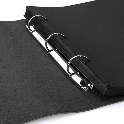 OwnMy DIY Photo Album Scrapbook PU Leather Adventure Photo Book with Corner Stickers Gifted Box - Perfect Baby Memory Book Birthday Wedding Anniversary Christmas Gift (Black)