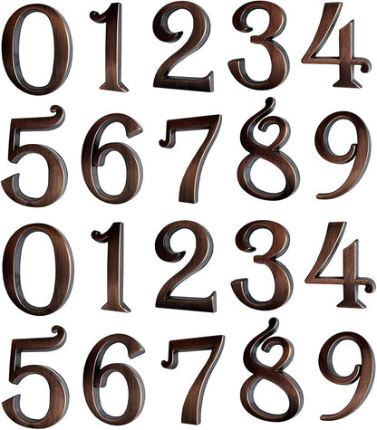 Self Adhesive Mailbox Numbers, 3D Door Address Number Stickers for Aprtment Office Home Room or Outside Business Decorative Project (Copper, 2" - Set of 20)