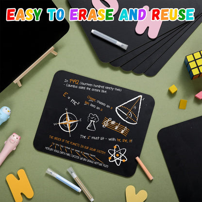 Humyoun 12 Pcs Chalk Board for Kids Bulk 9.5" x 12" Double-Sided Wooden Frameless Chalkboard Sign Blackboard for Kids Student School Classroom Home Office Restaurant Birthday Party Favors