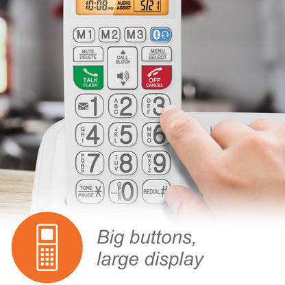 VTech Amplified Cordless Senior Phone with Answering Machine, Call Blocking, 90dB Ringer, Audio Assist, Big Buttons