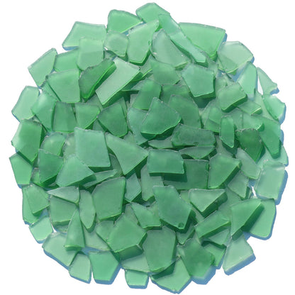 Sea Glass for Crafts - 34oz Green Frosted Seaglass Pieces - Vase Filler and Aquarium Ornament, DIY Craft Supplies for Art, Beach Weddings, and Home Decor