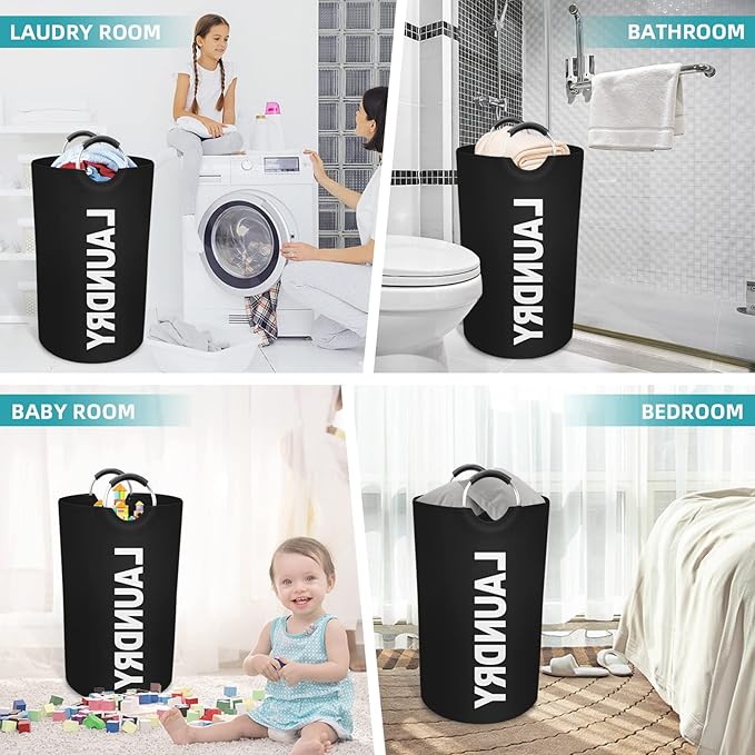 StorageRight 90L Large Laundry Basket, Laundry Hamper, Dirty Clothes Hamper