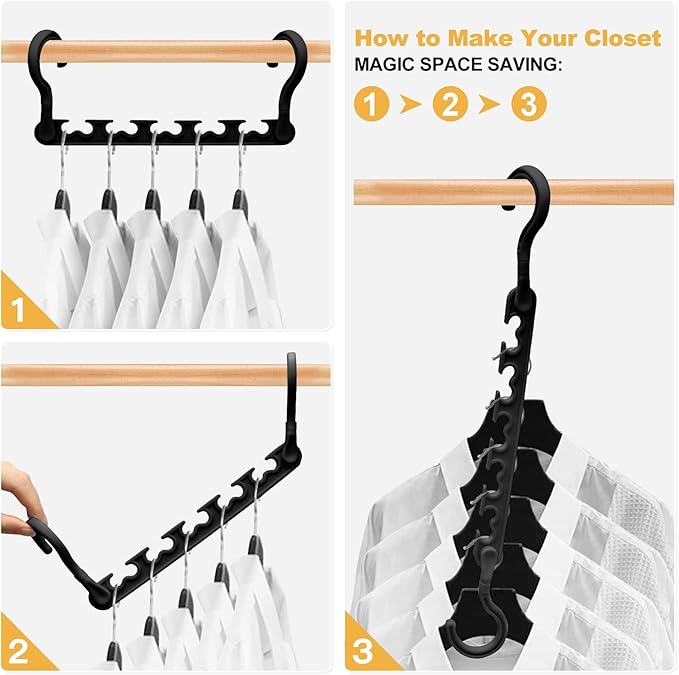 24-Pack-Closet-Organizers-and-Storage, Closet-Organizer-Hangers 5 Holes