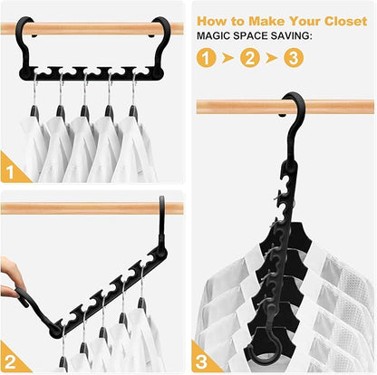 24-Pack-Closet-Organizers-and-Storage, Closet-Organizer-Hangers 5 Holes