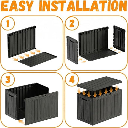 50 Gallon Outdoor Package Delivery Box, Black | Lockable Secure, Waterproof & Weatherproof, Resin Parcel Drop Box, For Porch, Garden, Backyard, Patio & Lawn