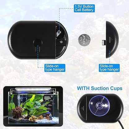 8pcs Aquarium Thermometer LCD Digital Fish Tank Thermometer with Water-Resistant Sensor Probe and Suction Cup for Turtle Incubators Terrarium Water Thermometer