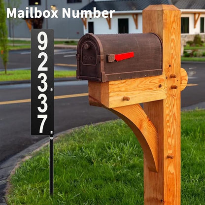 Metal House Number Sign, Waterproof Address Plaque with Stake | Suitable for Outside Mailbox Street Driveway businesses
