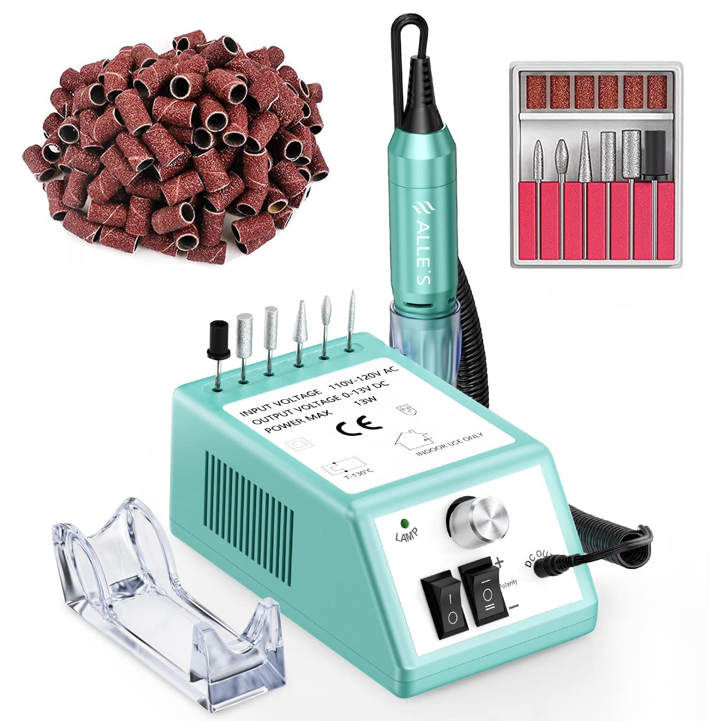 Professional Nail Drill Machine 30000 RPM Efile Electric Nail Filer Kit for Finger Toe Nails, Acrylic Gel Nails, Manicure Pedicure Drill with 6Pcs Nail Bits, 106Pcs Sanding Bands - Pink