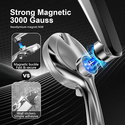 Rain Shower Head with filtered Handheld High Pressure rainfall Shower Heads with Handheld Spray Combo Adjustable one-piece stand daul shower head Built-in Magnetic Docking and Power Jets