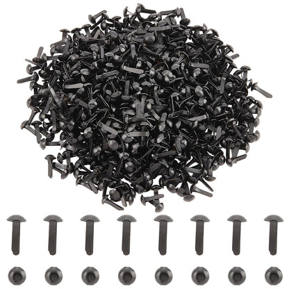 PH PandaHall 1000pcs Mini Brads Fasteners Black Metal Paper Fasteners Iron Scrapbooking Brads Pastel Brads for Paper Crafts School Project Decorative Scrapbooking DIY Supplies 4.5x8mm