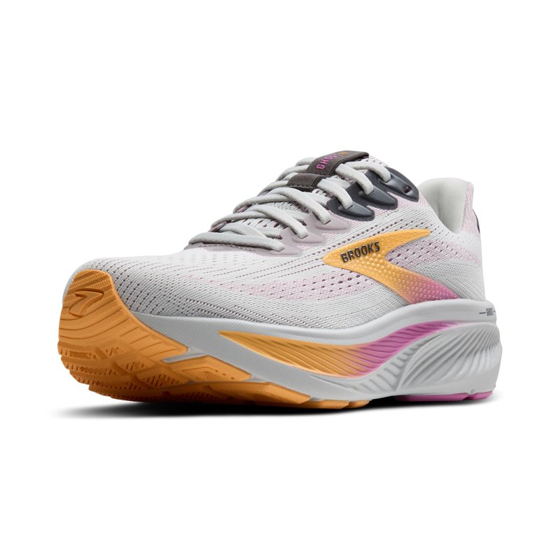 Brooks Women’s Ghost 17 Neutral Running Shoe - Oyster/Apricot/Pink - 9 Medium