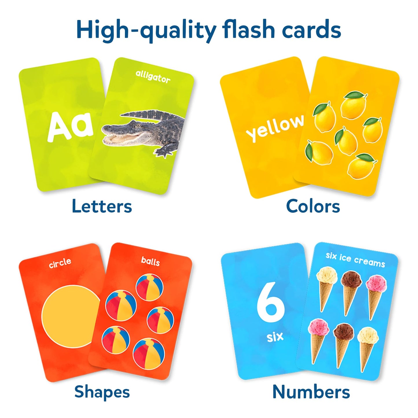 Skillmatics Thick Flash Cards for Toddlers - Letters, Numbers, Shapes & Colors, Montessori Toys, Preschool Learning Activities, Learning Aids, Gifts for Kids Ages 1, 2, 3, 4 Years