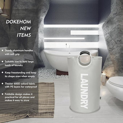 DOKEHOM 125L X-Large Collapsible Washing Laundry Basket Bag