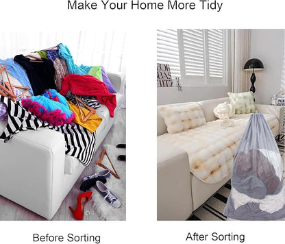 2 Pack Mesh Laundry Bags, 24 x 36 Inches Heavy Duty Drawstring Bag, Travel and