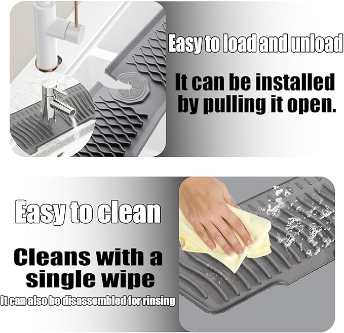 Kitchen Sink Faucet Mat, 90° Foldable Faucet Mat