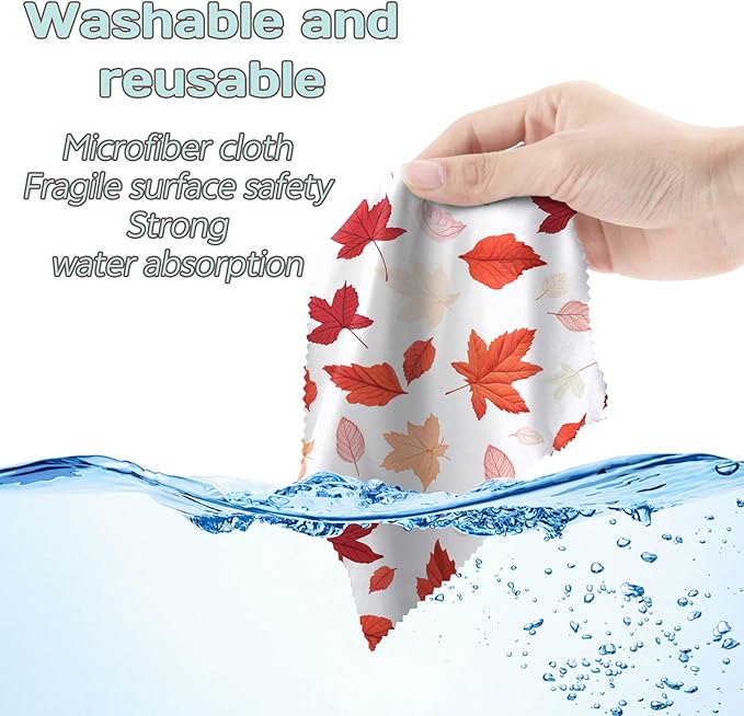 6 PCS Glasses Cleaning Cloth Eyeglass Lens Microfiber Cleaning Cloth Reusable