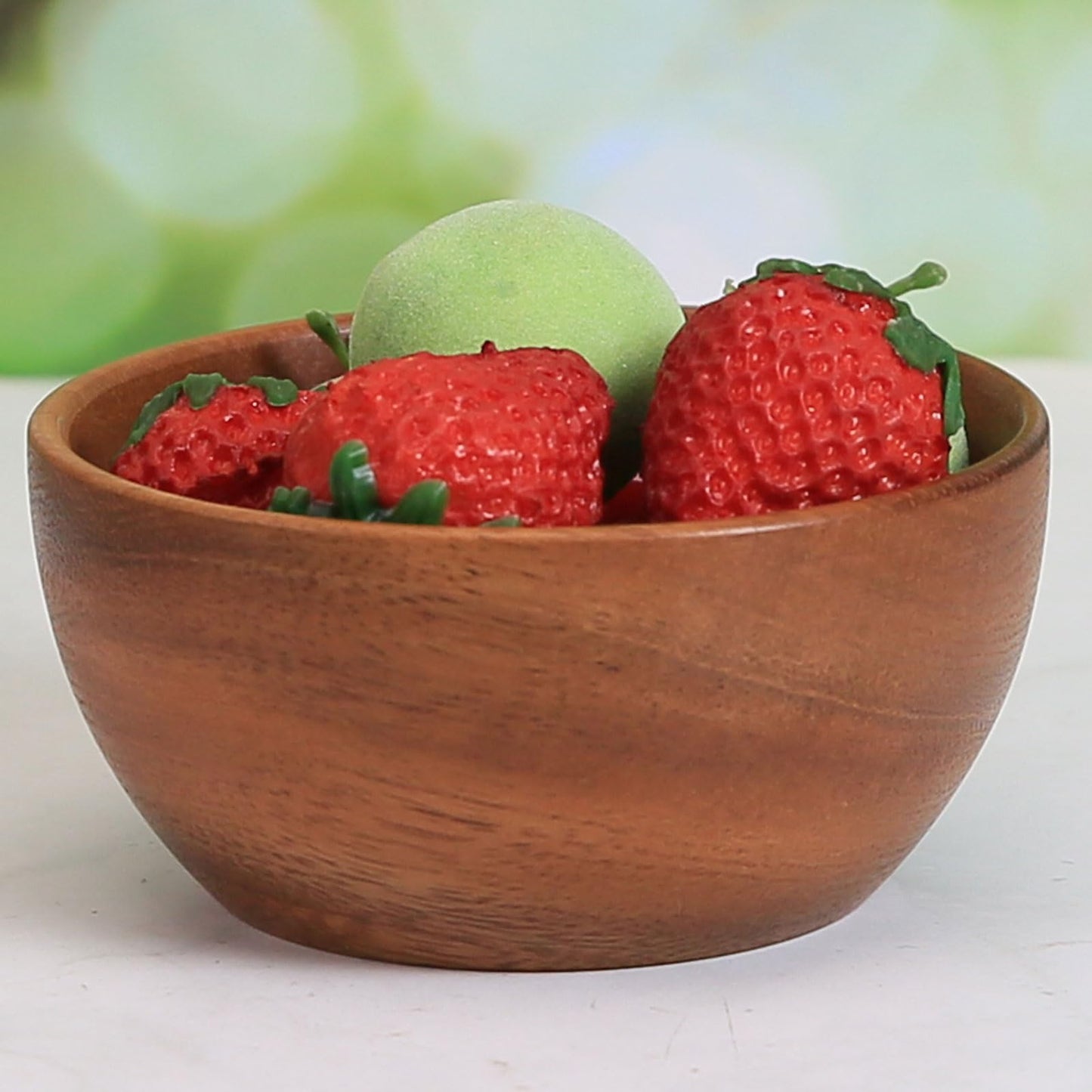 MeowAroma Solid Acacia Wood Bowls Set of 4, 4 Inch Wooden Serving Bowls - Handmade Ramekins for Dips, Charcuterie Board, Snacks & Salads | Farmhouse Kitchen Decor & Gift Idea