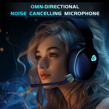 Gtheos 2.4GHz Wireless Gaming Headphones for PS5, PS4 Fortnite & Call of Duty/FPS Gamers, PC, Nintendo Switch, Bluetooth 5.3 Gaming Headset with Noise Canceling Mic, Stereo Sound, 40+Hr Battery -Black
