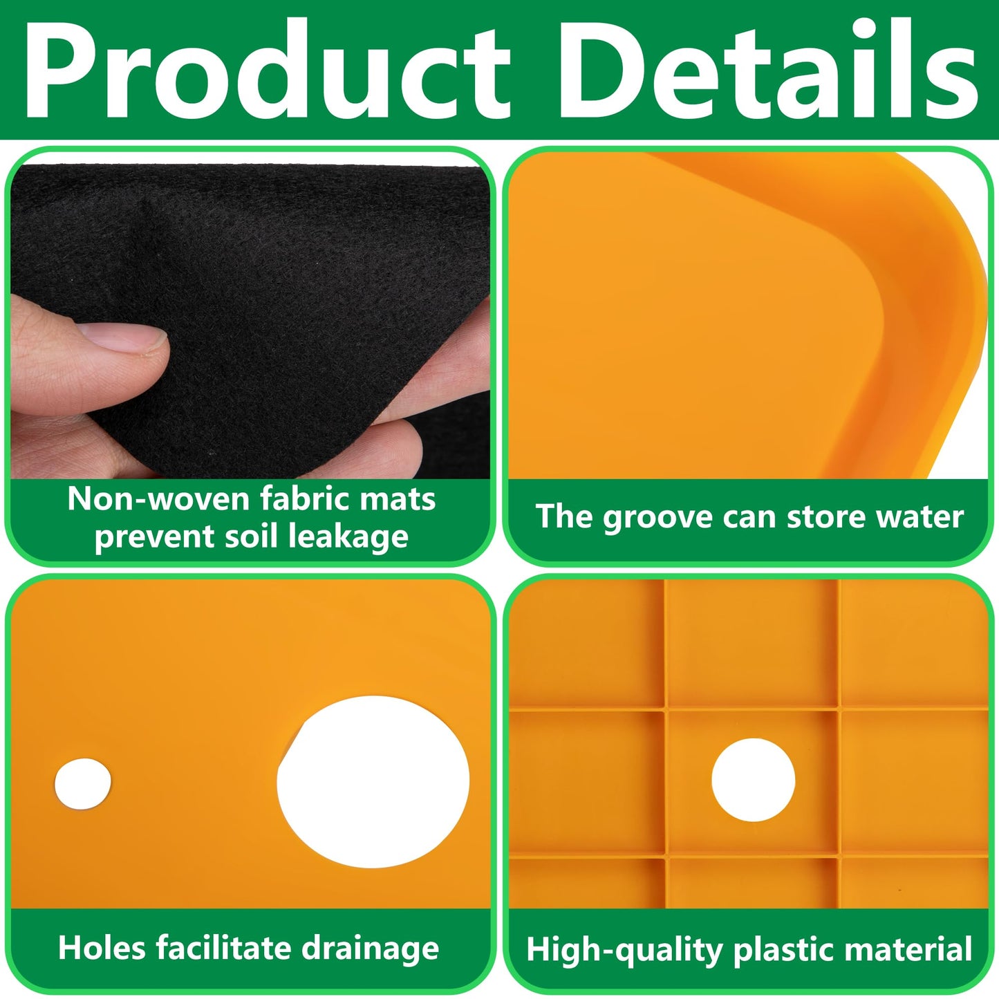 LFUTARI 13" Square Planter Insert, Reusable Large Plant Pots Insert with Liner, Plastic Planter Pot Fillers for Indoor and Outdoor 16''-19'' Plants Containers (Actual Size 13x13)