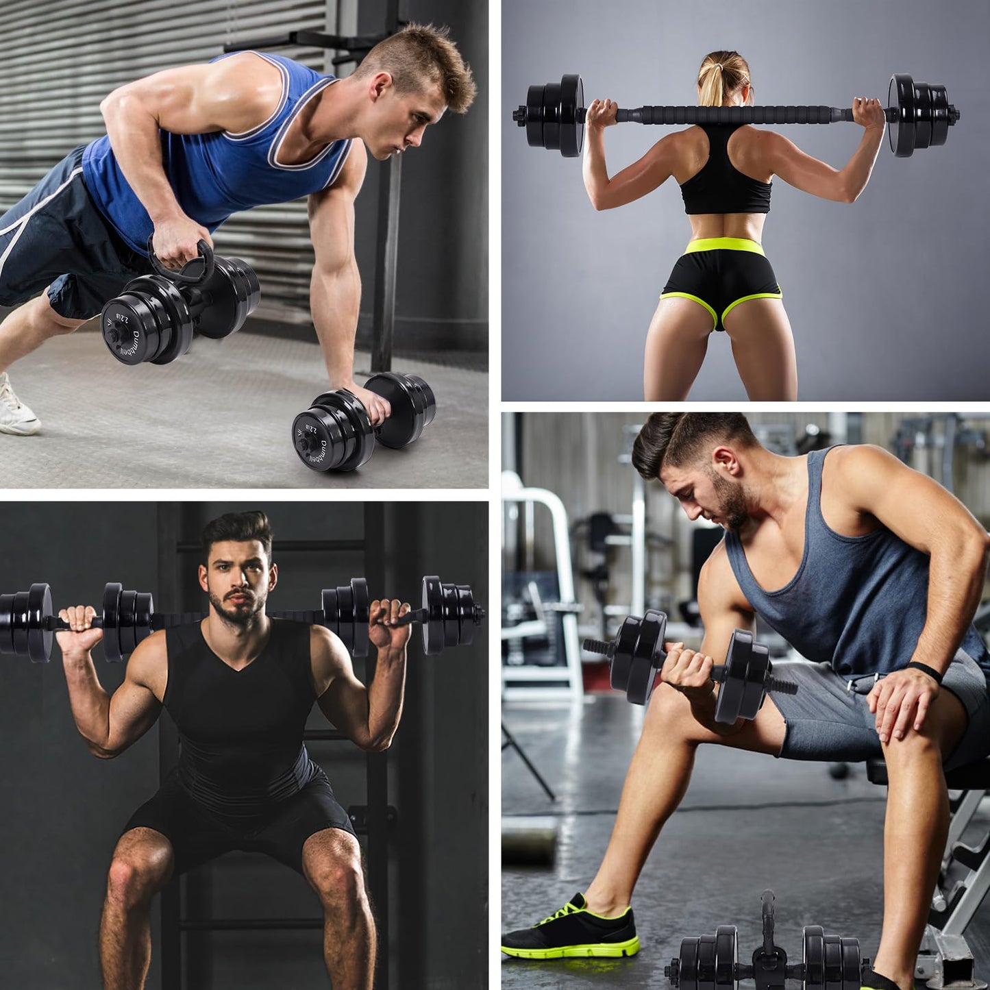 Nice C Weights, Dumbbell Set, Kettlebells, Adjustable Dumbbells, Barbell Weight Set, 20-40-50-70LB 3-in-1 set, Non-Slip, All-purpose (40LB)