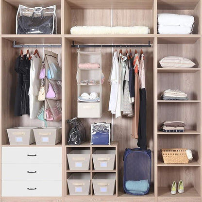 MAX Houser 4-Shelf Hanging Closet Organizer, Space Saver, Cloth Hanging Shelves