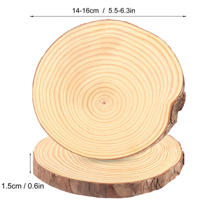 24 PCS 5.5-6.3 Inch Natural Wood Slices, Unfinished Pine Wood Circles with Barks for Coasters, DIY Crafts, Christmas Rustic Wedding Ornaments and Centerpieces,by GNIEMCKIN