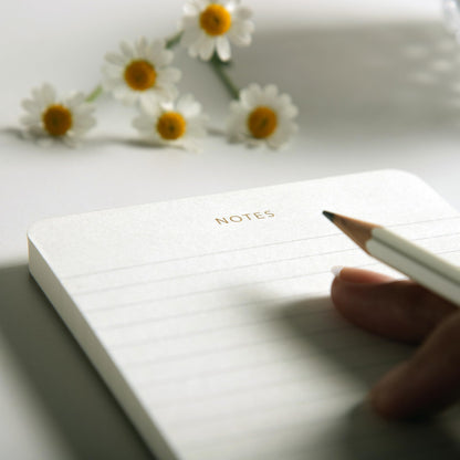Pinesman - Elegant Desk Notepads for Professionals, Executive's Memo Pads, Minimalist, Gold Foiled, Lined Layout, 3 Pack, 225 Sheets Total (75 Each), 6.3" x 3.9”, 80 GSM, Eco-friendly, FSC™ Certified