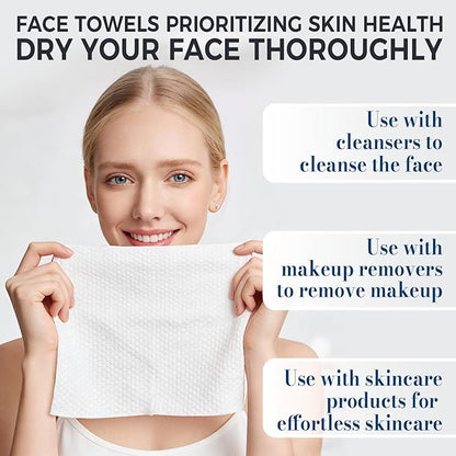 Disposable Face Towels XL, 7.9" x 9.4" Large Face Towelettes Disposable