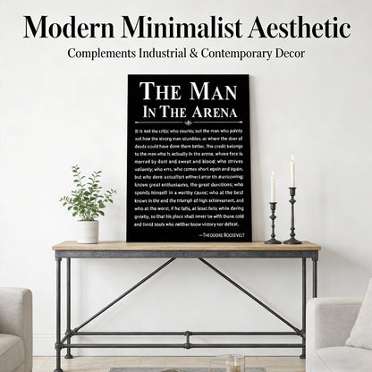 Office Inspirational Canvas Wall Art The Man in the Arena Painting picture Wall Decor Motivational Positive Quote Poster Print Artwork Gift for Men&Women Office Home Decoration 12x16 in Black Canvas