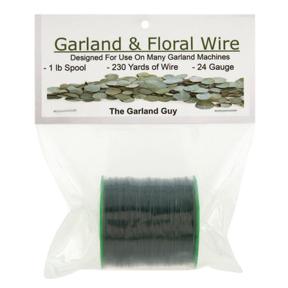 24 Gauge Floral Wire – 230 Yards Green Flexible Paddle Wire (1 lb Spool) for Crafts, Wreath Making, Garland, Floral Arrangements, Christmas Tree Decor and Holiday Decorating