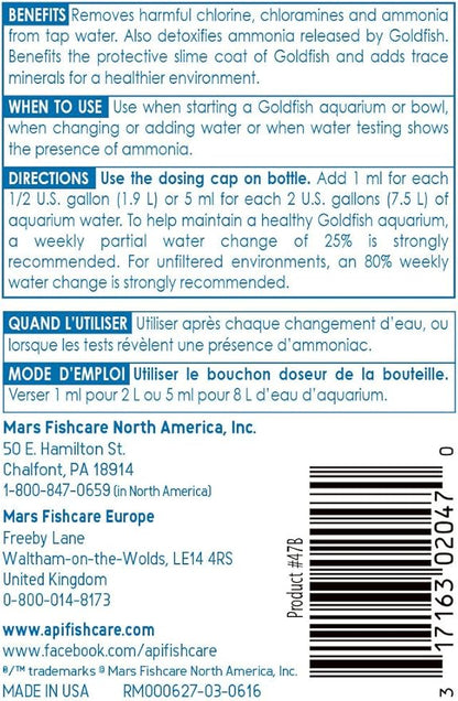 API GOLDFISH PROTECT Aquarium Water Conditioner 4-Ounce Bottle