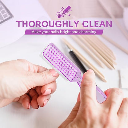 12 Pcs Handle Grip Cleaning Brushes, Hand Fingernail Nail Scrub Manicure Brush