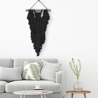 Macrame Cotton Cord 3mm x 547yds, ZUEXT Natural Handmade Black Braided Cords 4 Strands Knitted Rope String for Craft Wall Hanging Weaving Tapestry Dream Catchers Hanger DIY Gift (500m)