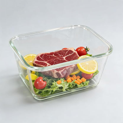 2 Pack Large Glass Food Storage Containers