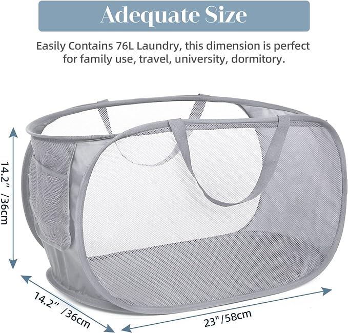 2 Pack Durable Collapsible Laundry Baskets