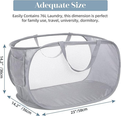 4 Pcs Durable Collapsible Laundry Baskets, Foldable Laundry Basket Large Opening