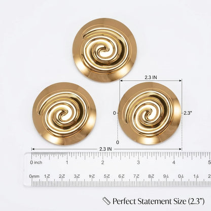 3 Pcs Greek Goddess Costume Brooch Pins Set - Golden Spiral Princess Dress Up Accessories for Women, Roman Toga Party Jewelry & Halloween Cosplay Supplies 2.3 Inch