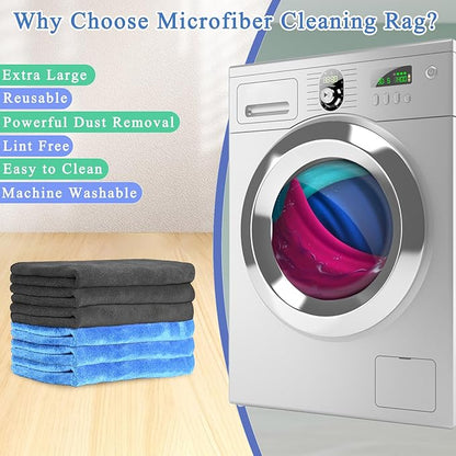 12 Pcs Extra Large Microfiber Cleaning Cloth, Microfiber Towels