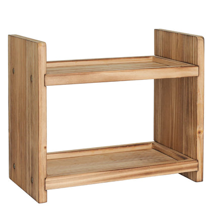 Cloud Fragrant 2-Tier Wooden Spice Rack, Countertop Organizer for Kitchen & Bathroom, Multi-Purpose Storage Shelf for Cosmetics, Spices, Toiletries