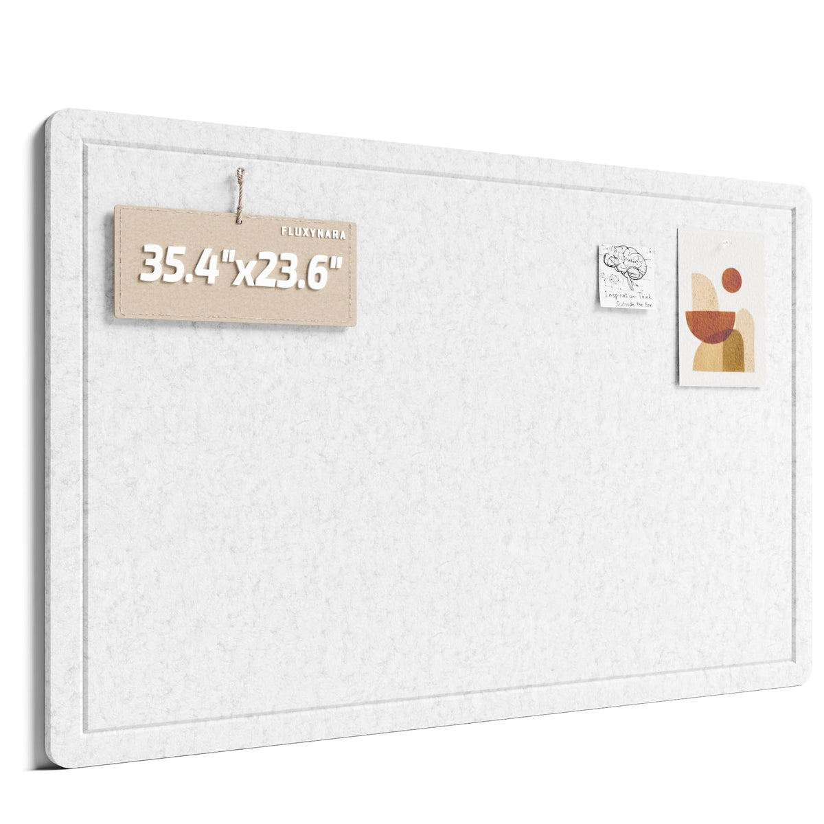 Fluxynara Bulletin Board,35.4" x 23.6" Cork Board Alternative with 12 Safe Removable Adhesive Tabs, Foldable Felt Pin Board for Home Office, Classroom, Bedroom,Entryway for Walls—Light Gray