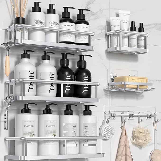 YASONIC Shower Caddy, 6 Pack Large Capacity Bath Organizer