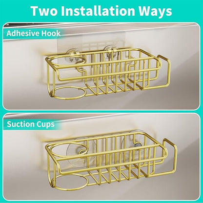 HapiRm Sponge Holder for Kitchen Sink, No Drill Kitchen Sink Caddy Organizer