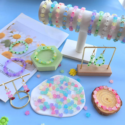 1000Pcs Matte Acrylic Star Beads Hart Beads for Bracelet Jewelry Making Jelly Color Frosted Pastel Beads Colorful Cute Aesthetic Kawaii Bead Charms for DIY Necklace Keychain Phone Charms