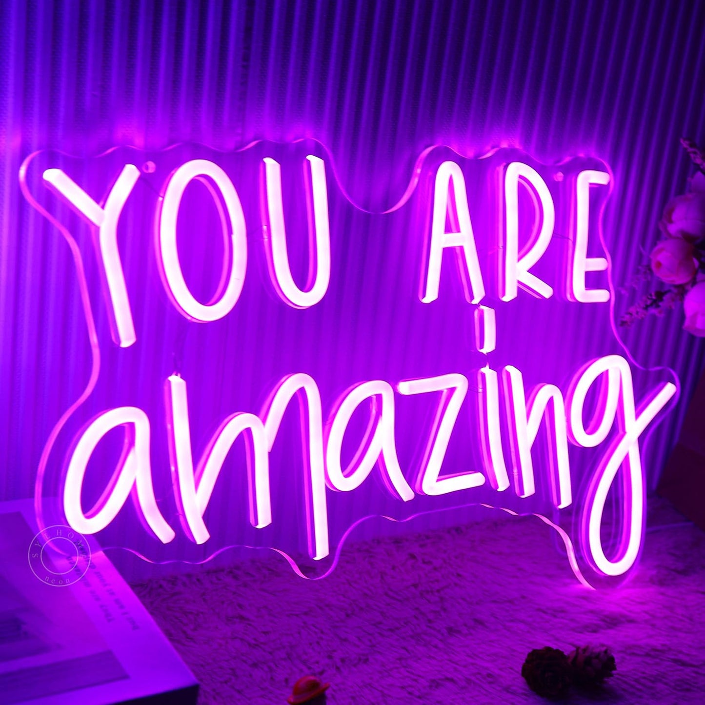 SYLHOME You Are Amazing LED Neon Light Sign 5V Girls Boys Bedroom Living Room Classroom Wall Decor Sign Hanging Smart Kid Birthday USB 16.9" X 10.6" Warm White
