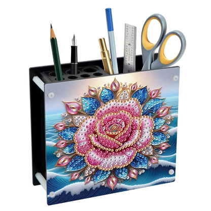 AiYuanzsh DIY 5D Diamond Painting Pen Holder Set – Floral Pencil Holder Craft Kit for Desk, Decorative Diamond Art Organizer for School, Office, and Home