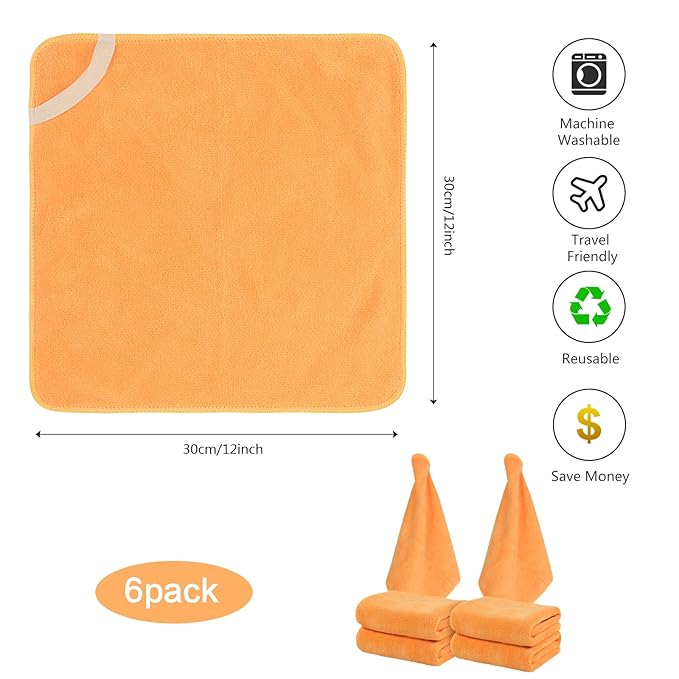 SINLAND Microfiber Facial Cloths Fast Drying Washcloth 12inch x 12inch