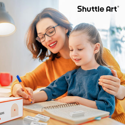 Shuttle Art White Erasers, 120 Pack Erasers Bulk, Smudge Resistant Eraser for Pencils, School Supplies for Kids, Students, Teachers, Office
